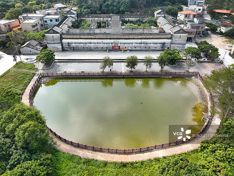 广东省惠州市惠阳区沙田镇肖屋村光禄世居航拍图片素材