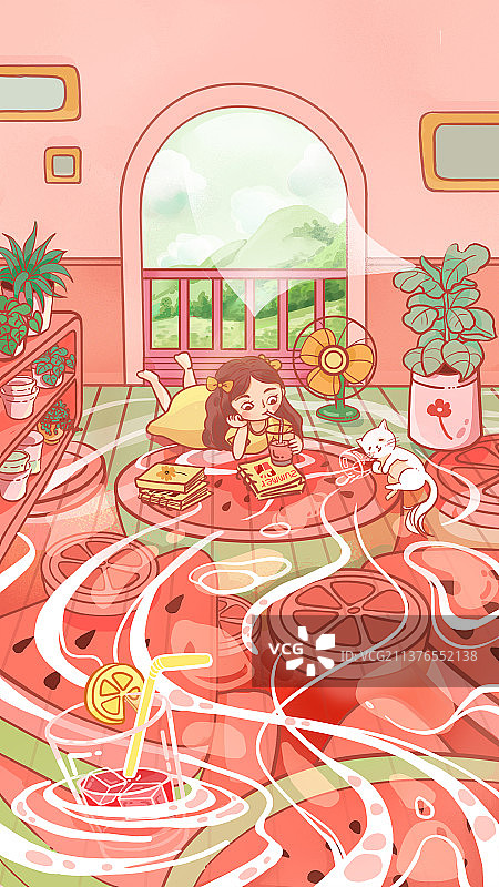夏天创意插画图片素材