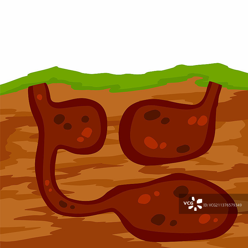 动物洞穴藏身示意图图片素材