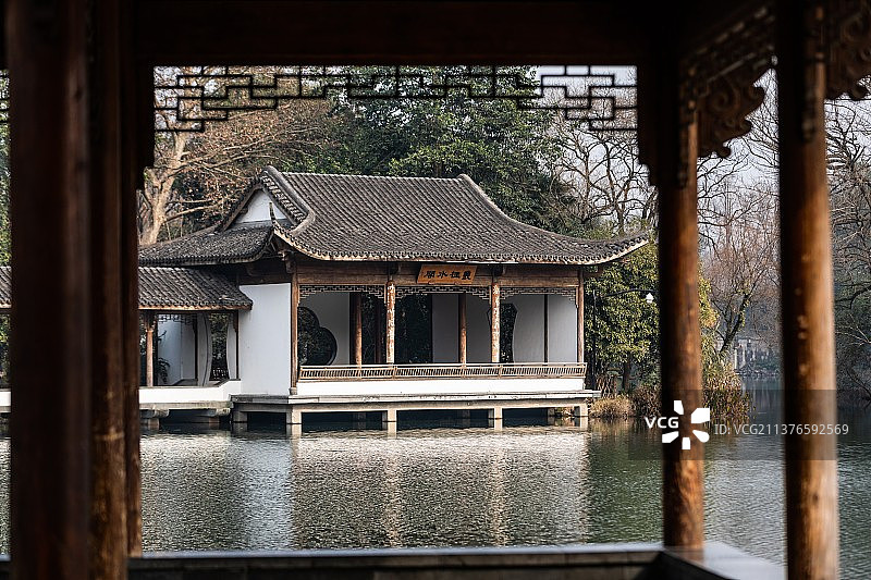 杭州西湖浴鹄湾图片素材