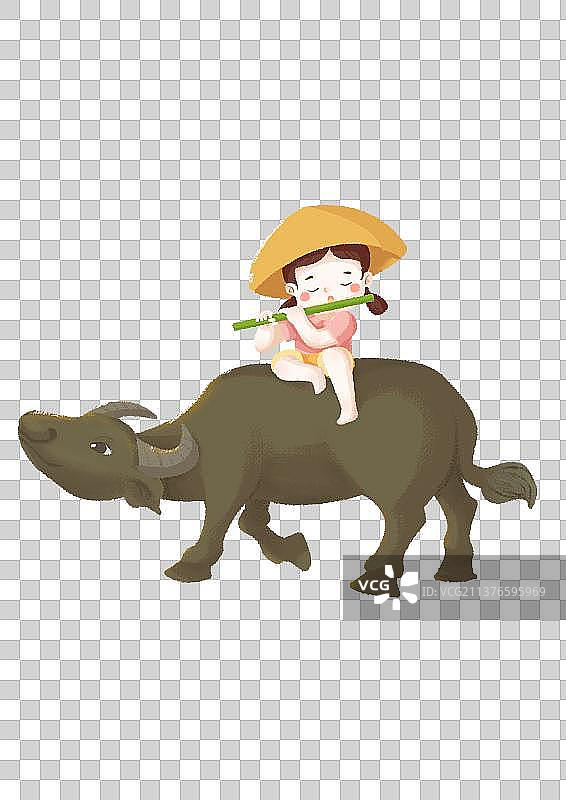 吹笛牧童图片素材