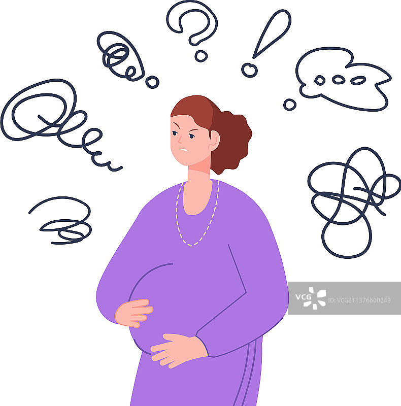 有忧郁想法的孕妇图片素材