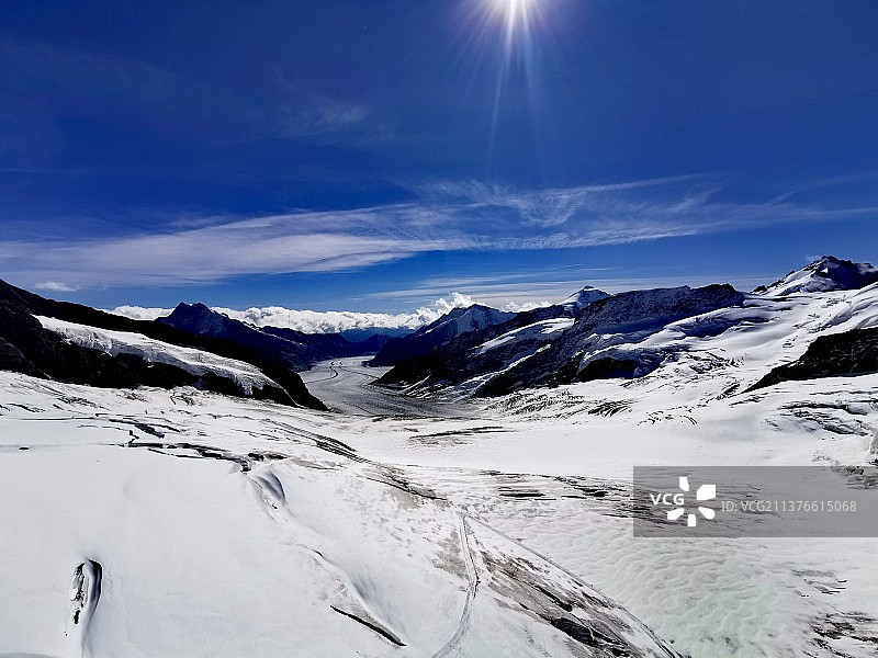 少女峰俯视冰川图片素材