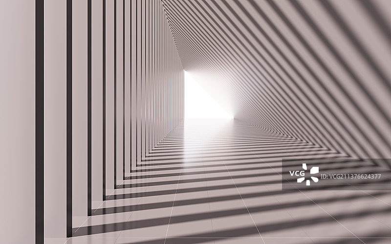 灰色的建筑隧道3D渲染图片素材