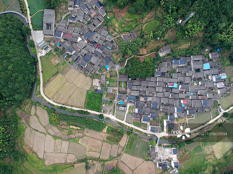 航拍安徽祁门县桃源村图片素材