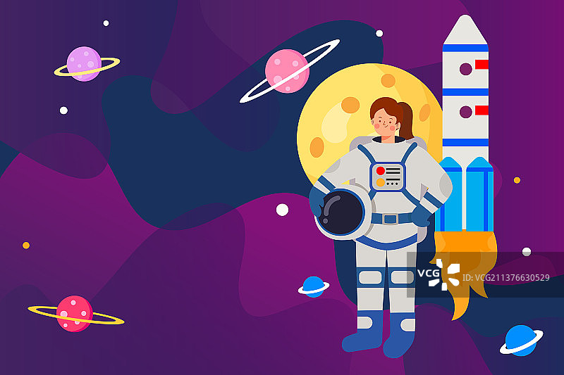 航空航天概念矢量插画图片素材