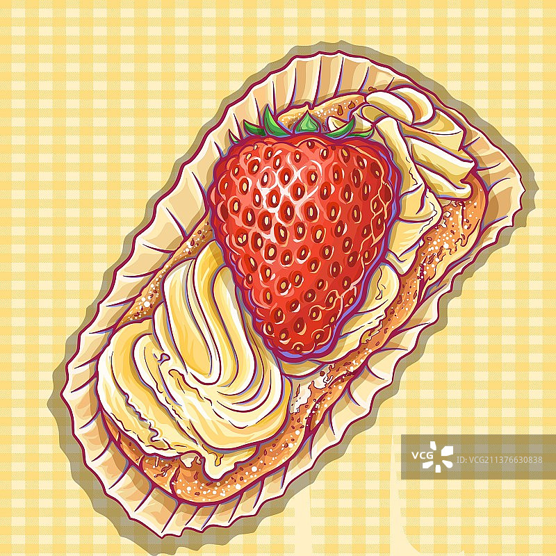 甜品奶油草莓蛋糕图片素材