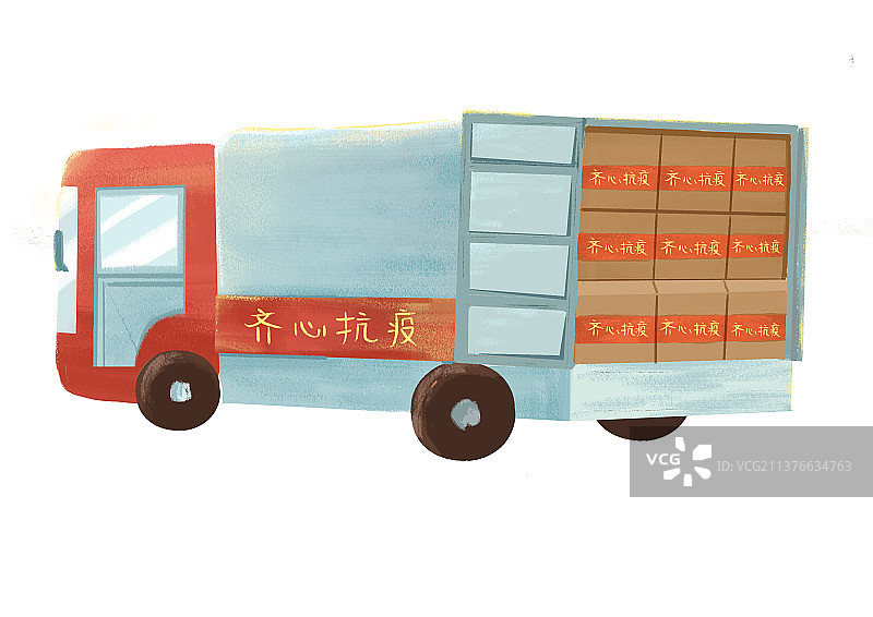 抗疫物资运送车图片素材