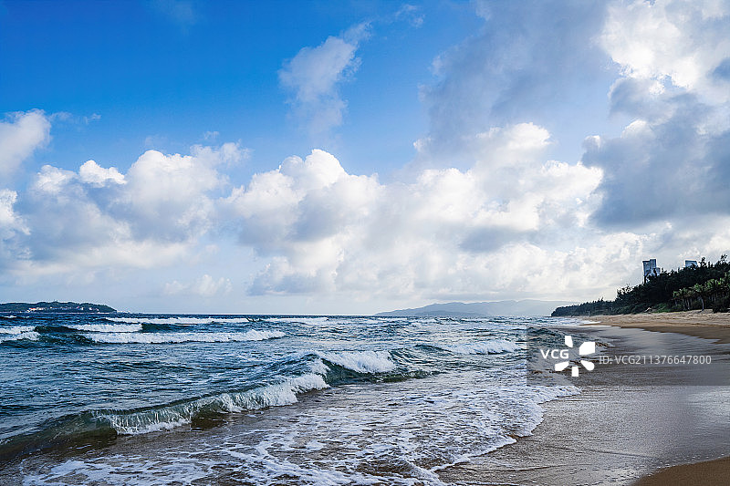 三亚海棠区海棠湾海景蓝天白云风景图片素材