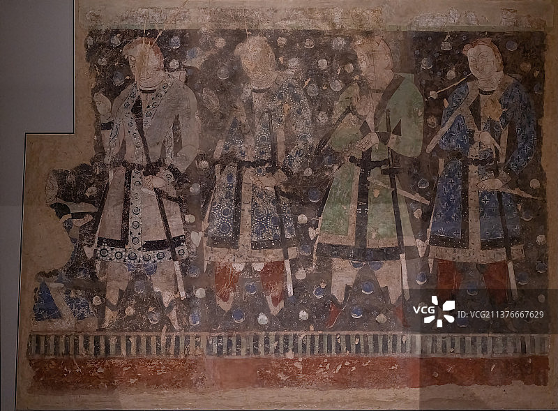 柏林亚洲艺术博物馆藏新疆库车地区石窟龟兹供养人图片素材