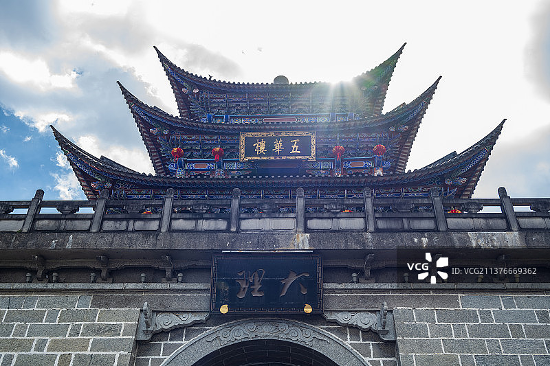 大理古城五华楼图片素材