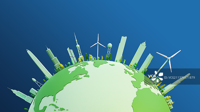 3D世界地球日环保主题插画图片素材