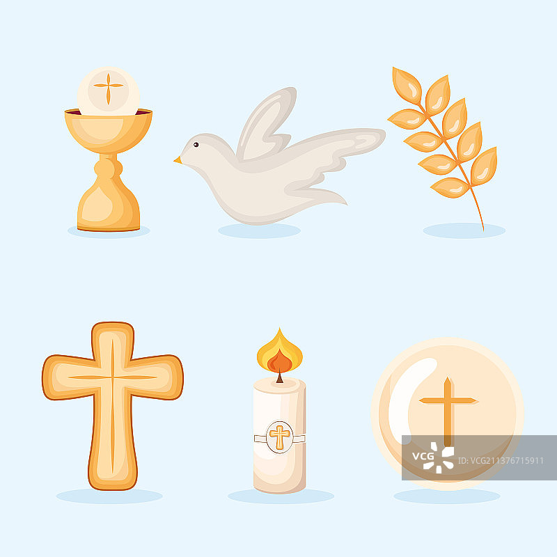六个第一次圣餐图标图片素材