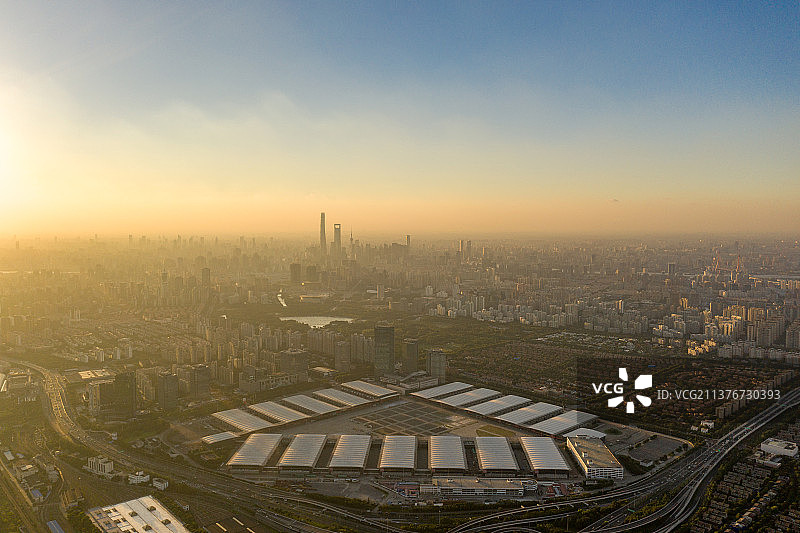 航拍上海新国际博览中心图片素材