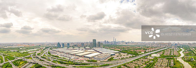 航拍上海新国际博览中心图片素材
