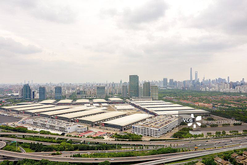 航拍上海新国际博览中心图片素材