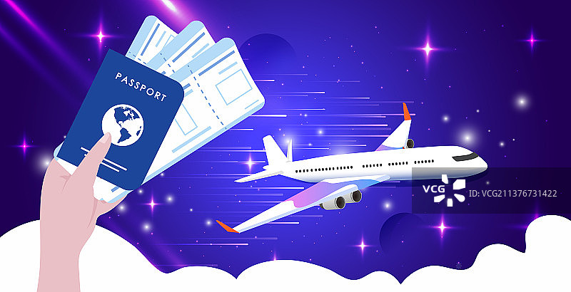 购买飞机票去旅游图片素材