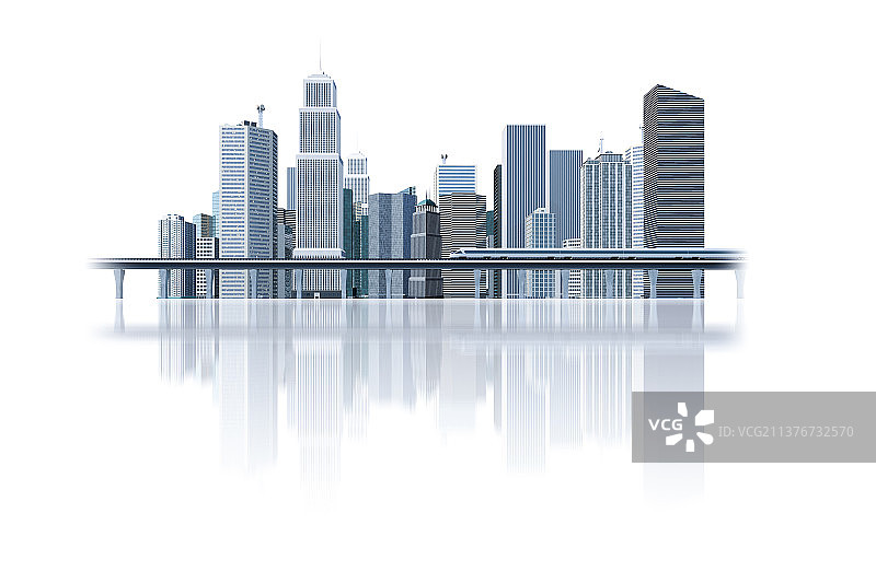 城市建筑高铁列车3D图形图片素材