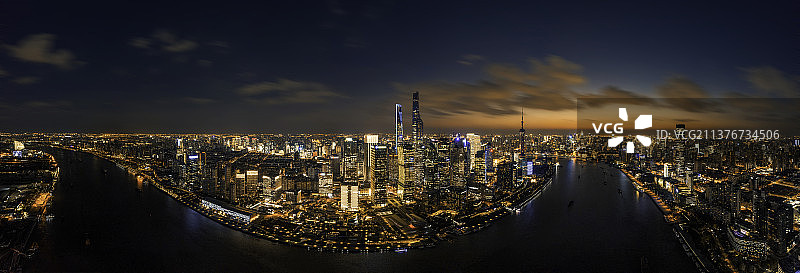 华灯初上霞未央图片素材