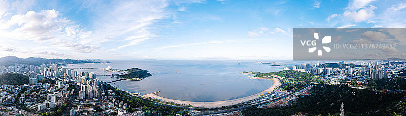 航拍珠海香炉湾全景晴朗天气图片素材