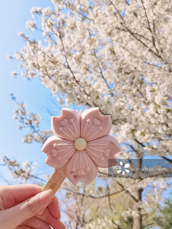 玉渊潭樱花文创雪糕图片素材