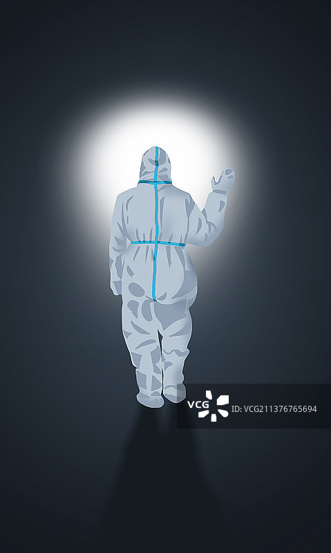 新冠疫情病毒防疫人员奋斗第一线插画图片素材