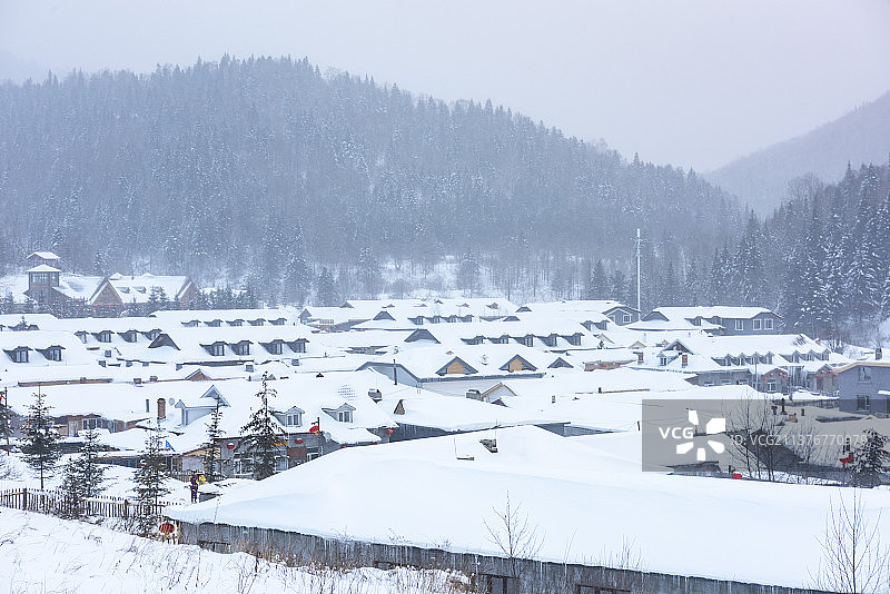 中国吉林省雾凇岛冬季雾凇风光图图片素材
