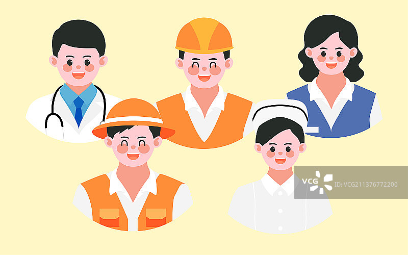 五一劳动节致敬职业劳动者插画人物劳动海报图片素材