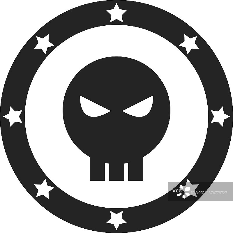 邪恶漫画徽章超级反派黑色标志图片素材