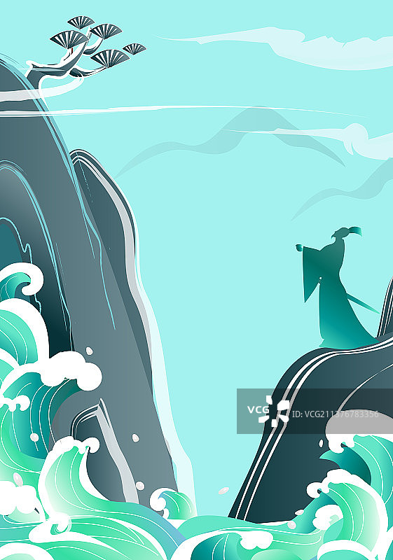 端午节,节气,中国,古典,山水,古人,诗人,李白,屈原,投江,纪念,思念,山河,怀古,赤壁,古代,插图片素材