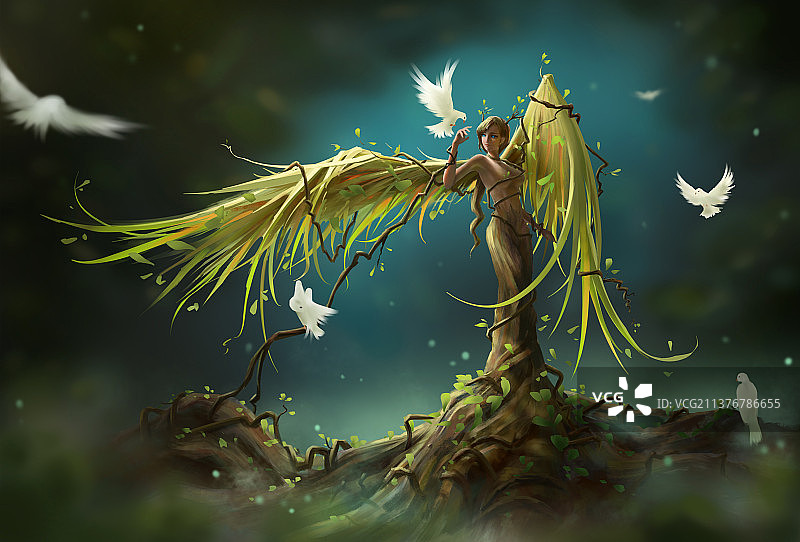 森林之女图片素材