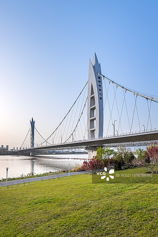 陕西西安灞河元朔大桥图片素材