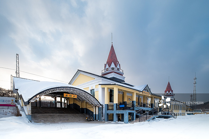 横道河子火车站图片素材