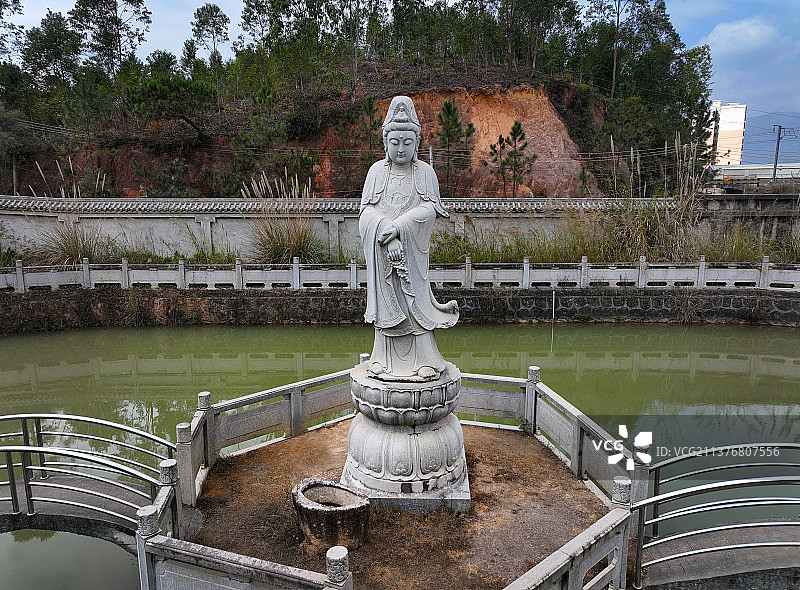 广东省惠州市惠东县吉隆天成庵航拍图片素材