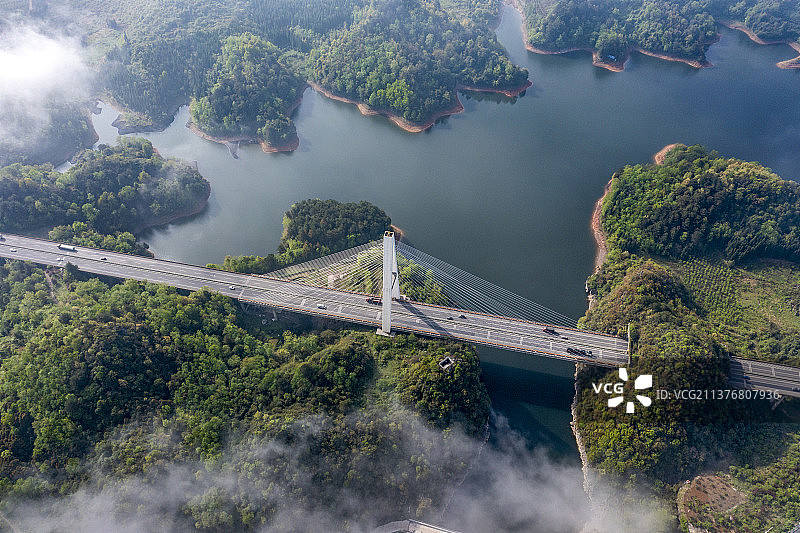 贵州红枫湖及红枫湖大桥图片素材