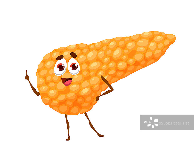 有趣的卡通胰腺器官图片素材