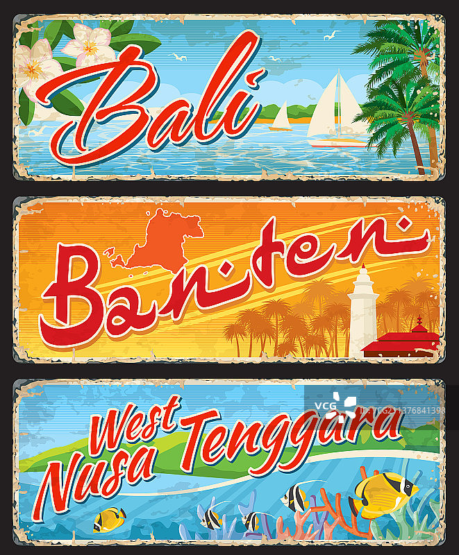 巴厘岛、万丹和西努沙登加拉旅行盘图片素材