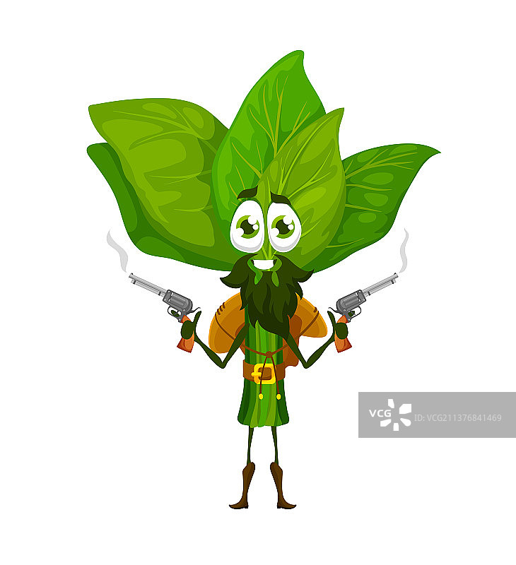 卡通牛仔或护林员菠菜趣味角色图片素材