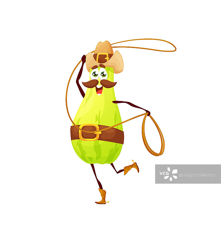 卡通牛仔西葫芦蔬菜角色图片素材
