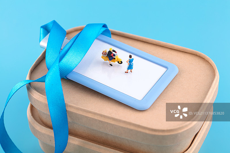 微缩创意送外卖骑手行业图片素材