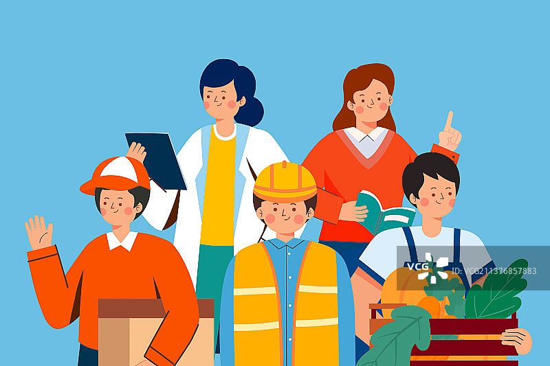 各行各业的人矢量插画图片素材