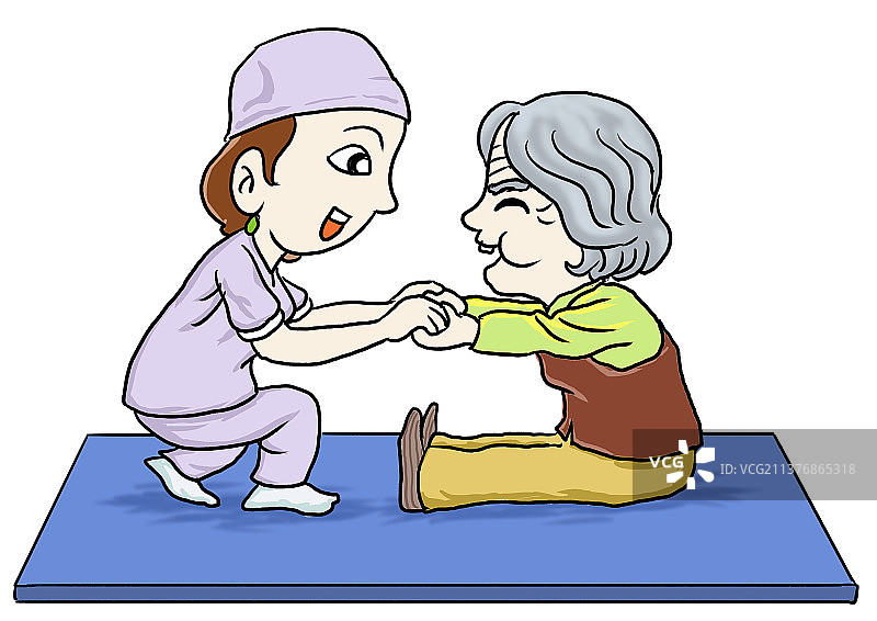 插画：照护老年人图片素材
