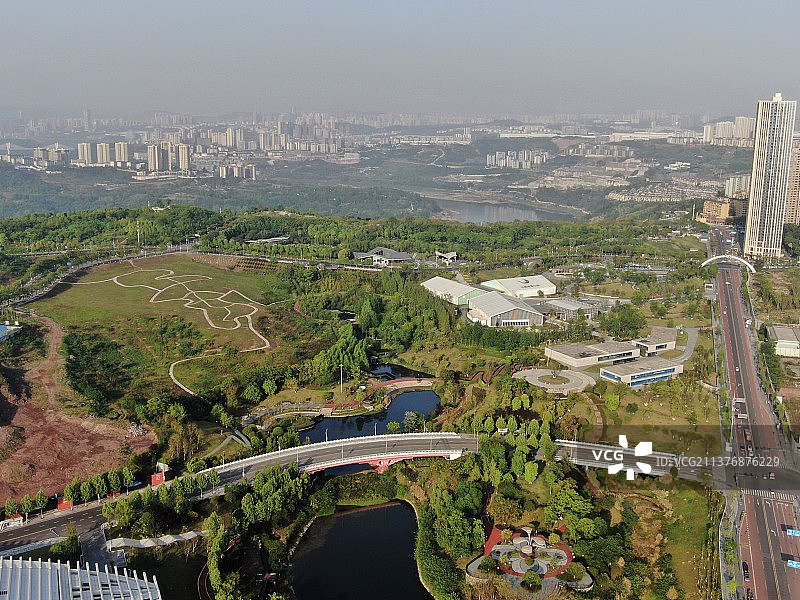 重庆礼嘉智慧公园航拍图片素材