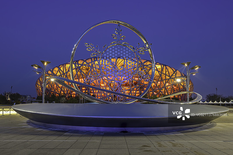 国家体育场夜景图片素材