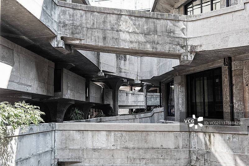 上海1933老旧厂房水泥建筑图片素材