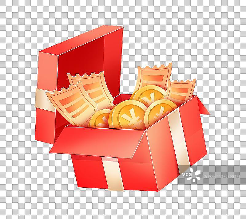 互联网金融商业促销活动礼盒优惠券金币元素图片素材