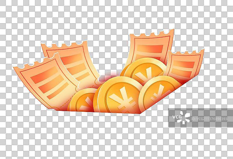 金币和优惠券元素图片素材