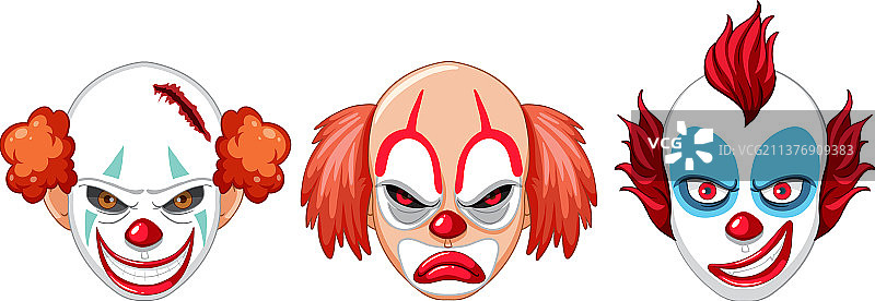 小丑面部表情合集图片素材