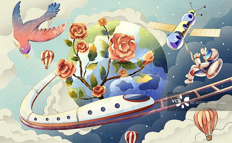 地球环保概念插画图片素材