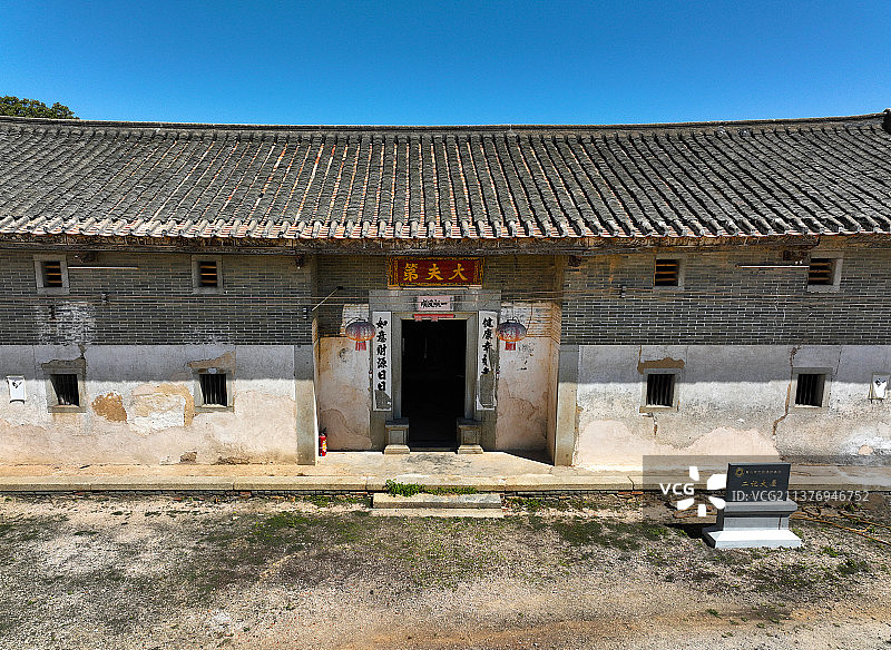 广东省惠州市惠城区横沥镇墨园村二记大屋茂记大屋荣记大屋航拍图片素材